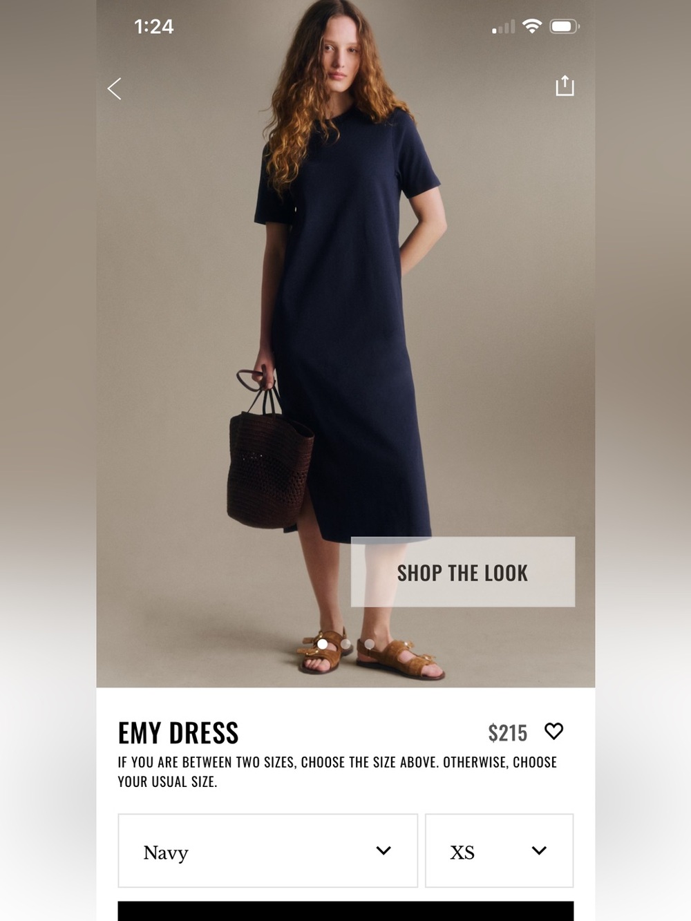 Sezane Navy Midi Emy Dress